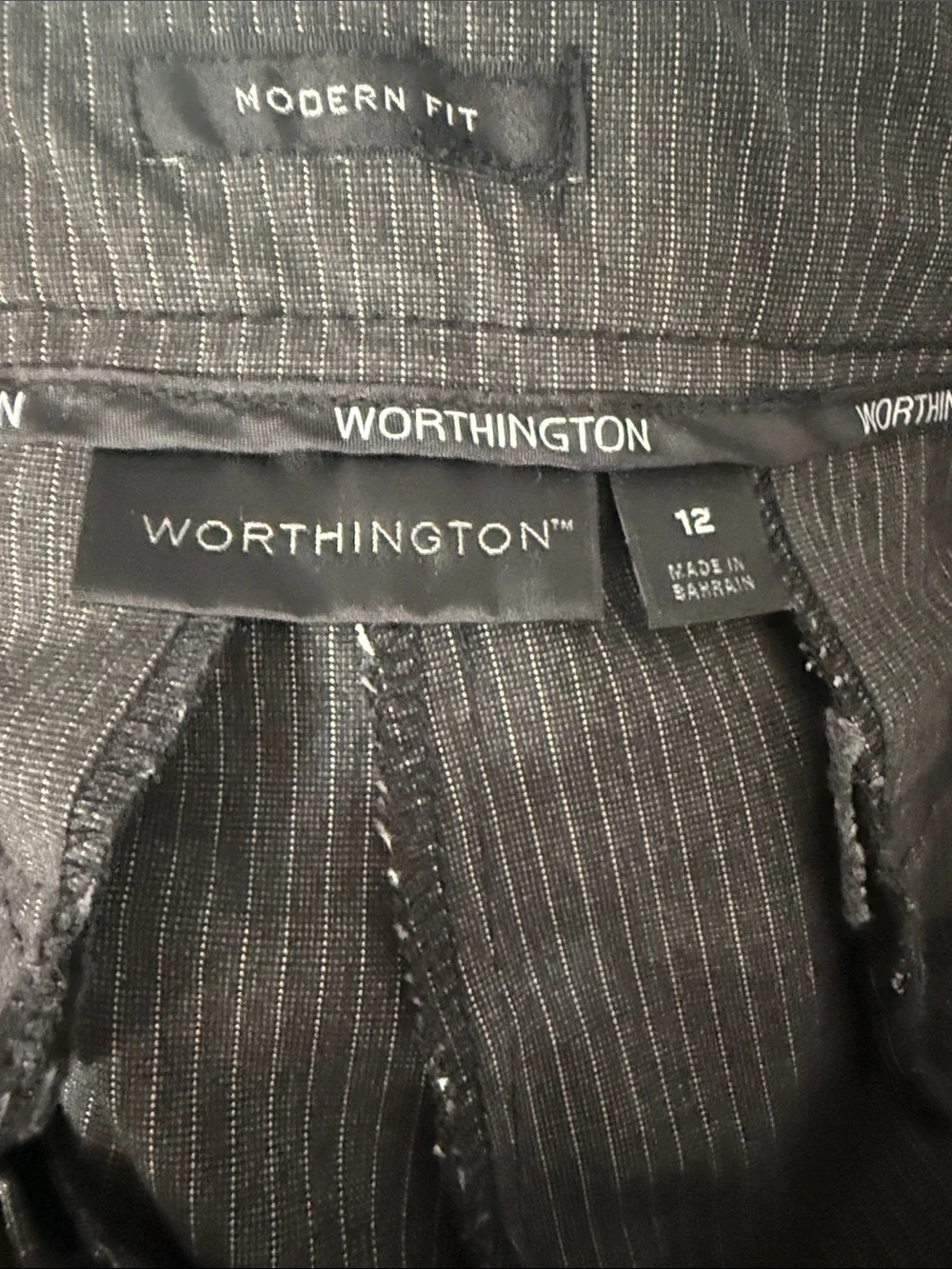 Worthington Women's Dark Gray Pinstripe Trousers
